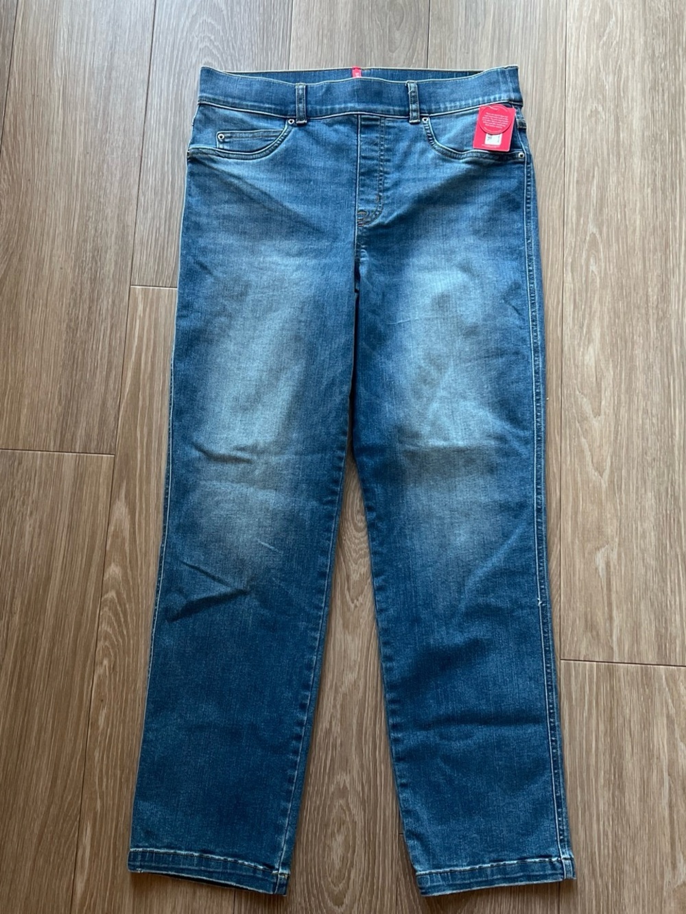 Spanx Pull On Straight Leg Jeans Size L #denim